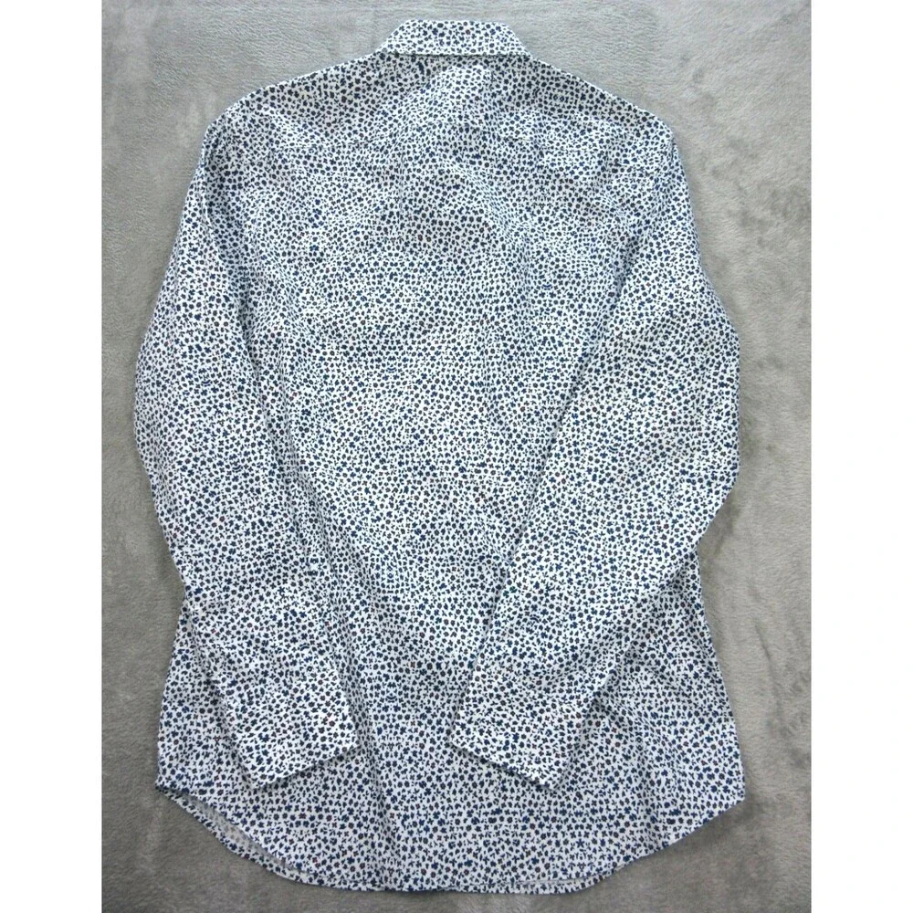 Banana Republic Shirt Men's Small 14-14.5 Floral Print Blue Preppy Non-Iron